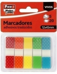 BANDERITAS ADHESIVAS FIXO NOTES POPUP 12x45 COLORES VIVOS PACK de 5