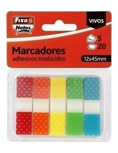 BANDERITAS ADHESIVAS FIXO NOTES POPUP 12x45 COLORES VIVOS PACK de 5