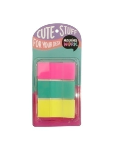 BANDERITAS ADHESIVAS MOOVING ANCHAS COLORES DISPENSADOR de 3