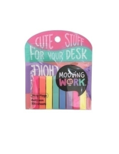 BANDERITAS ADHESIVAS MOOVING ANGOSTAS 8x45mm COLORES BLISTER de 8