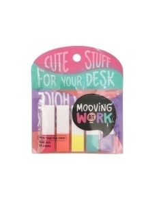 BANDERITAS ADHESIVAS MOOVING DUO COLOR 12x45mm COLORES BLISTER de 5