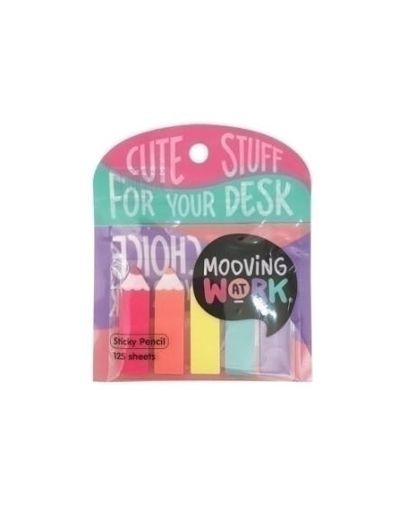 BANDERITAS ADHESIVAS MOOVING LAPIZ COLORES BLISTER de 5