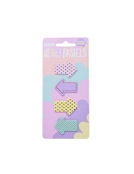 BANDERITAS ADHESIVAS MOOVING PASTEL FLECHAS DISEÑO BLISTER de 4