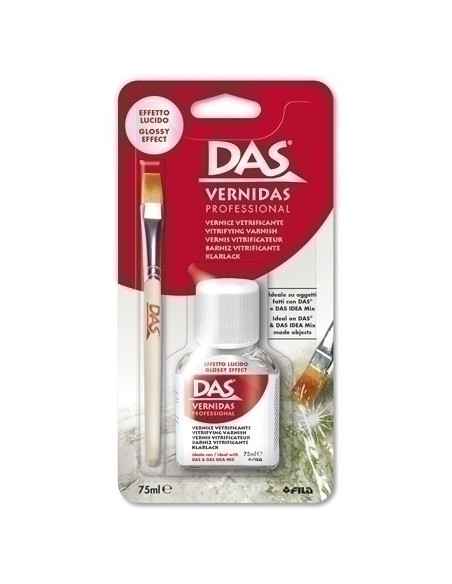 BARNIZ DAS PROFESIONAL EFECTO BRILLANTE VERNIDAS 75 ml frasco  PINCEL