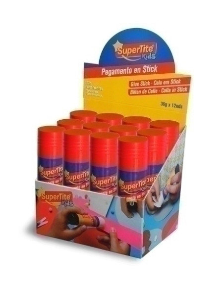BARRA de PEGAMENTO SUPERTITE 36g EXPOSITOR DE 12