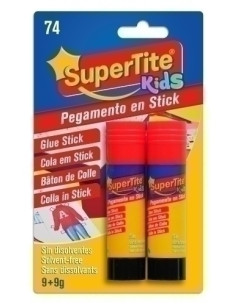 BARRA de PEGAMENTO SUPERTITE 9g BLISTER de 2