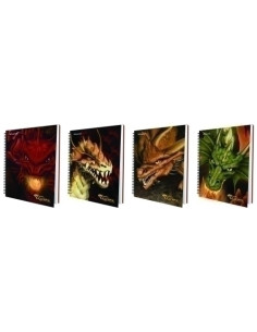 BLOC A54 TAPA DURA RAYADO 80 Hojas63 grs DRAGONES CON STICKERS