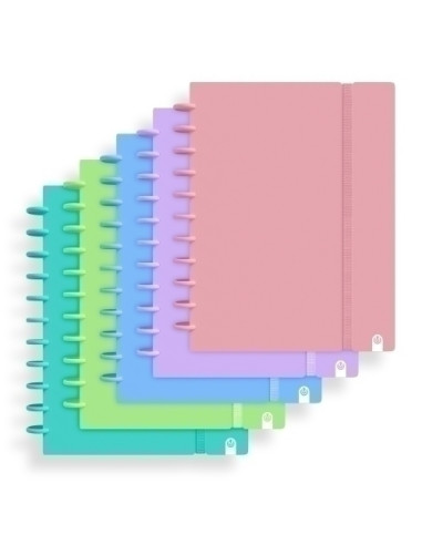 BLOC CARCHIVO INGENIOX PASTEL tapa PP FOAM A4 80h 100g CUADRIC5x5 SURTIDO 5col