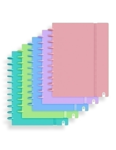 BLOC CARCHIVO INGENIOX PASTEL tapa PP FOAM A4 80h 100g CUADRIC5x5 SURTIDO 5col