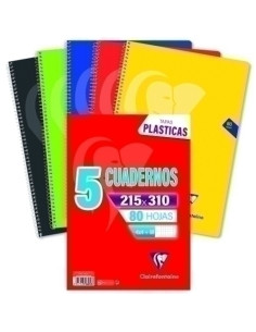 BLOC CLAIREFONTAINE  MIMESYS POLIPROPILENO F 80h 4x4 90g COLORES VIVOS PACK DE 5