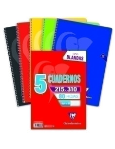 BLOC CLAIREFONTAINE MIMESYS F 80h 4x4 90g COLORES VIVOS PACK DE 5
