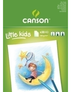 BLOC DE DIBUJO CANSON KIDS ENCOLADO GRANO FINO A3 30h 90g