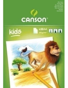 BLOC DE DIBUJO CANSON KIDS ENCOLADO GRANO FINO A4 30h 90g