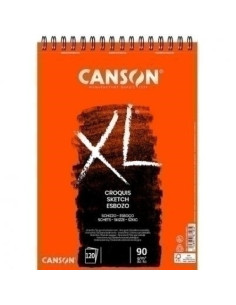 BLOC DE DIBUJO CANSON XL CROQUIS CON ESPIRAL GRANO FINO A5 90g 60h
