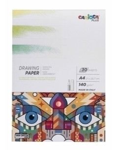 BLOC DE DIBUJO CARIOCA PLUS ENCOLADO LISO GRANO FINO A4 140g 30h