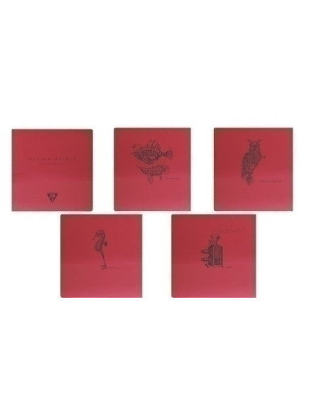 BLOC DE DIBUJO CLAIREFONTAINE FLYING SPIRIT COSIDO ROJO 155 x 155 mm 90gr 50h