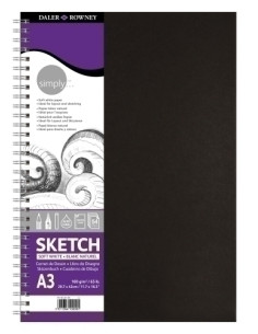 BLOC DE DIBUJO DALER ROWNEY CON ESPIRAL LISO A3 100g 54h
