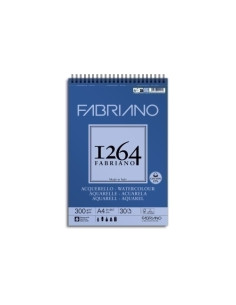 BLOC DE DIBUJO FABRIANO 1264 ACUARELA CON ESPIRAL LISO GRANO FINO A4 300g 30h