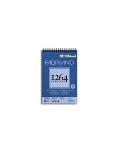 BLOC DE DIBUJO FABRIANO 1264 ACUARELA CON ESPIRAL LISO GRANO FINO A5 300g 20h