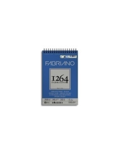 BLOC DE DIBUJO FABRIANO 1264 BLACK DRAWING CON ESPIRAL PAPEL NEGRO RUGOSO A5 200g 20h