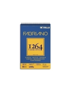 BLOC DE DIBUJO FABRIANO 1264 ESBOZO CON ESPIRAL GRANO NATURAL A4 90g 120h