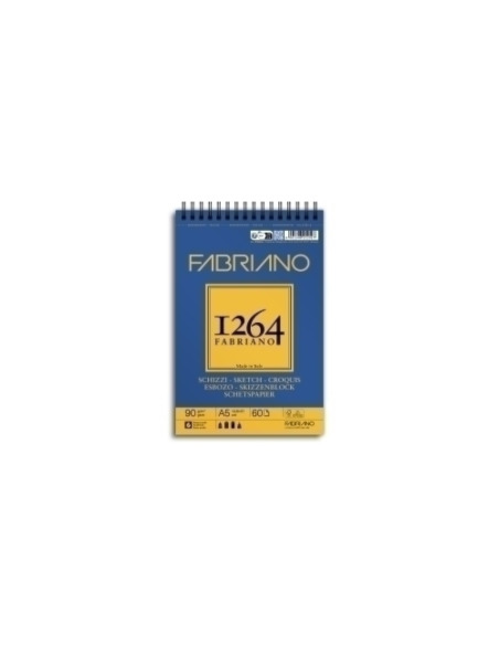 BLOC DE DIBUJO FABRIANO 1264 ESBOZO CON ESPIRAL GRANO NATURAL A5 90g 60h
