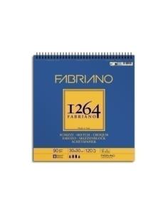 BLOC DE DIBUJO FABRIANO 1264 ESBOZO CON ESPIRAL LISO GRANO NATURAL 300x300 mm  90g 120h