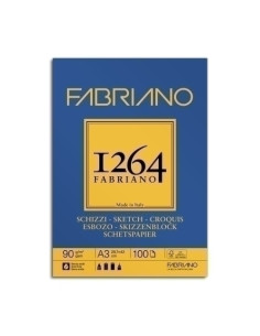 BLOC DE DIBUJO FABRIANO 1264 ESBOZO ENCOLADO GRANO NATURAL A3 90g 100h
