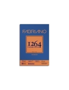 BLOC DE DIBUJO FABRIANO 1264 MARKER ENCOLADO LISO A4 70g 100h