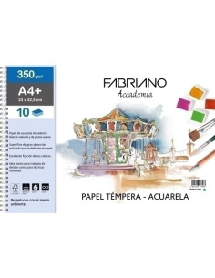BLOC DE DIBUJO FABRIANO ACCADEMIA CON ESPIRAL LISO TECNICAS HUMEDAS A4 350g 10h