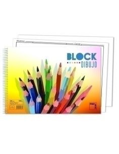 BLOC DE DIBUJO PACSA COLOURS CON ESPIRAL LISO 230x330 mm 130g 20h