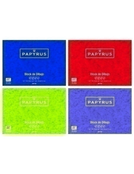 BLOC DE DIBUJO PAPYRUS CON ESPIRAL LISO 2 TALADROS F PROLONGADO 160g 20h