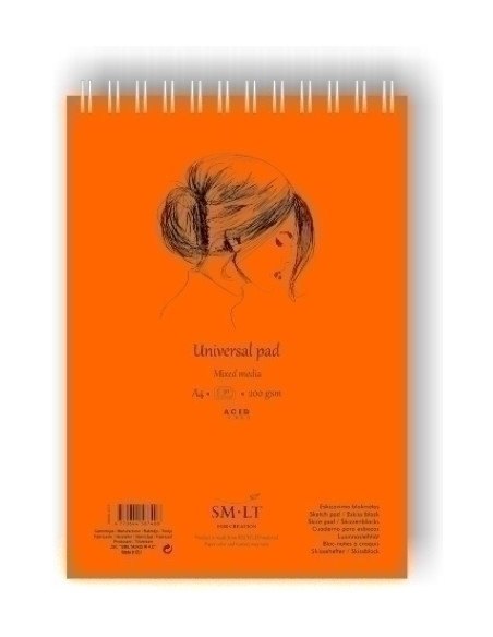 BLOC DE DIBUJO SMILTAINIS UNIVERSAL CON ESPIRAL TECNICAS  MIXTAS A4 200g 40h