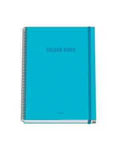 BLOC DOHE COLOUR VIBES microtapa EXTRA A4 100h 90gr CUADRIC5x5 CYAN