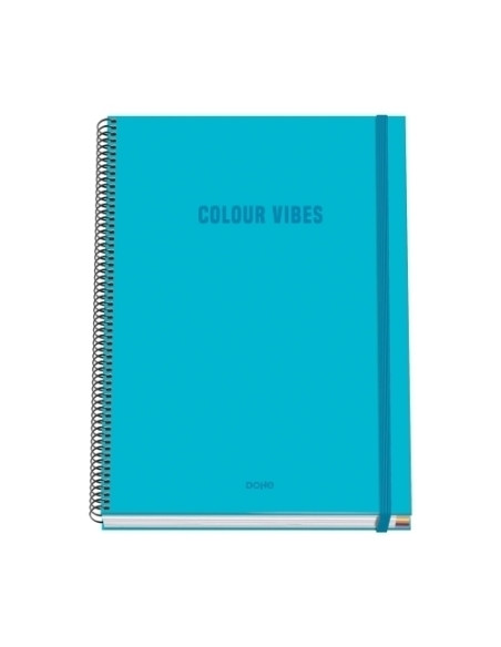 BLOC DOHE COLOUR VIBES microtapa EXTRA A4 100h 90gr CUADRIC5x5 CYAN