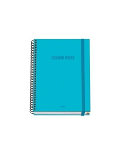 BLOC DOHE COLOUR VIBES microtapa EXTRA A5 100h 90gr CUADRIC5x5 CYAN
