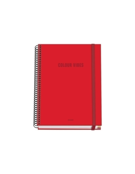 BLOC DOHE COLOUR VIBES microtapa EXTRA A5 100h 90gr CUADRIC5x5 ROJO