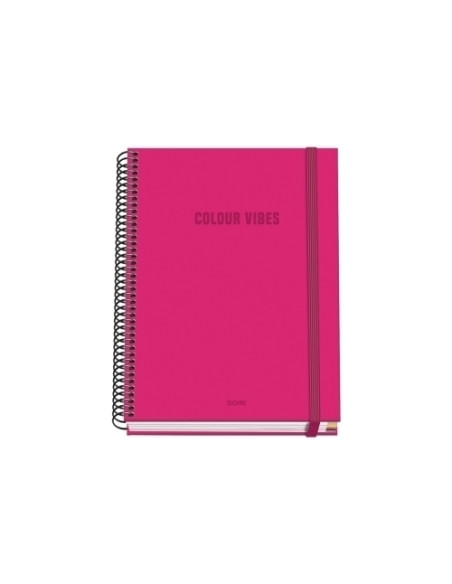 BLOC DOHE COLOUR VIBES microtapa EXTRA A5 100h 90gr CUADRIC5x5 ROSA