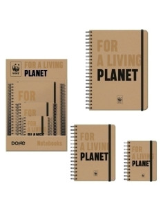 BLOC DOHE WIRE-O  FOR A LIVING PLANET   tapa DURA 96h 80gr LISO SURTIDO EXPOSITOR de 12 4x A4 4x A5 4x A6