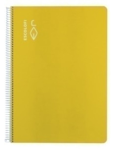 BLOC ESCOLOFI tapa DURA A4 80h CUADRIC4x4 70g AMARILLO