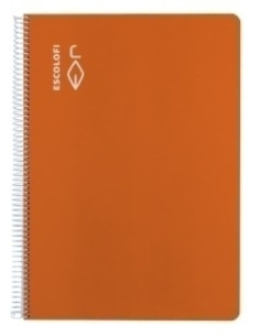 BLOC ESCOLOFI tapa DURA A4 80h CUADRIC4x4 70g NARANJA