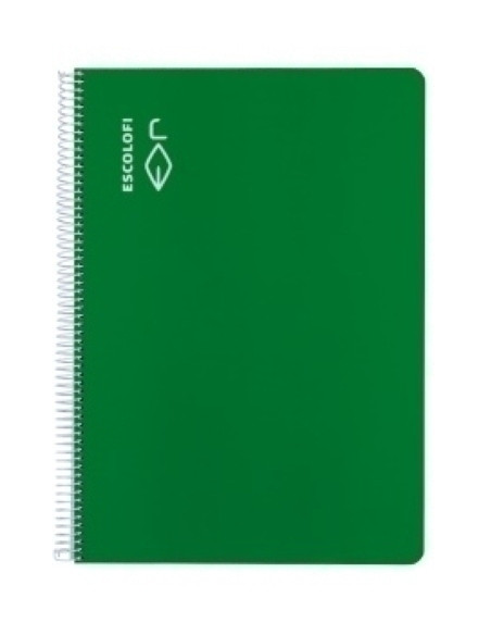 BLOC ESCOLOFI tapa DURA A4 80h CUADRIC4x4 70g VERDE