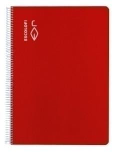 BLOC ESCOLOFI tapa DURA A4 80h MILIMETRADO 2x2x16 70g ROJO