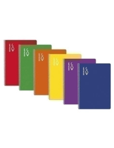 BLOC ESCOLOFI tapa DURA A4 80h MONTESSORI PAUTA 5 CMARGEN VIOLETA