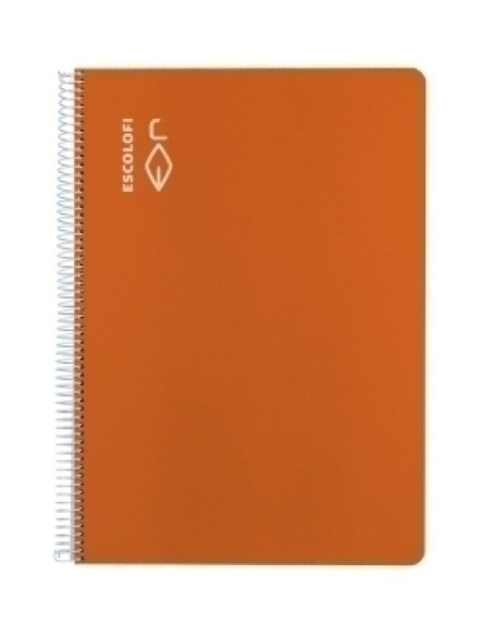BLOC ESCOLOFI tapa DURA F 50h CUADRIC6x6 70g PAUTA CMARGEN NARANJA