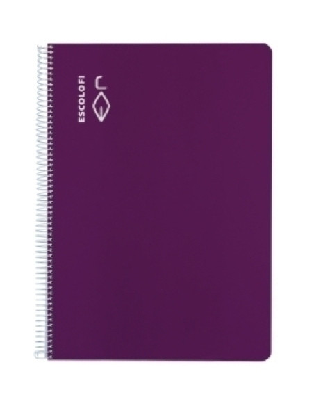 BLOC ESCOLOFI tapa DURA F 50h CUADRIC6x6 70g PAUTA CMARGEN VIOLETA