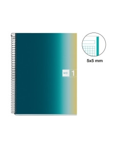 BLOC MIQUELRIUS AURORA NOTEBOOK 1 microtapa DURA A4 80h 90gr CUADRIC5x5 ICELAND