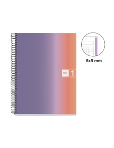 BLOC MIQUELRIUS AURORA NOTEBOOK 1 microtapa DURA A4 80h 90gr CUADRIC5x5 PROVENCE