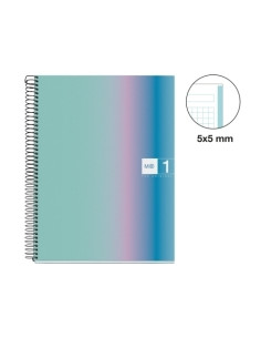 BLOC MIQUELRIUS AURORA NOTEBOOK 1 microtapa DURA A4 80h 90gr CUADRIC5x5 SANTORINI