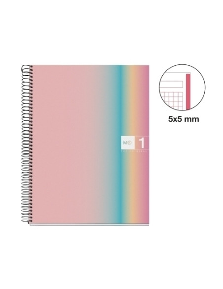 BLOC MIQUELRIUS AURORA NOTEBOOK 1 microtapa DURA A4 80h 90gr CUADRIC5x5 WEST BAY